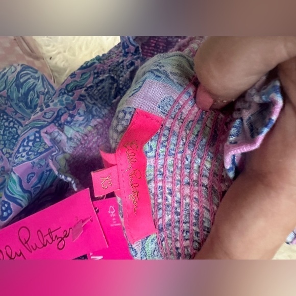 🦩🌴🦩👚Leanne Off-The-Shoulder Linen Top in Lilac Rose We Mermaid👚🦩🌴🦩 - Picture 6 of 11